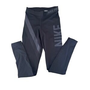Nike‎ Pro Kids Black Training Leggings Activewear Athletic Apparel - Size S